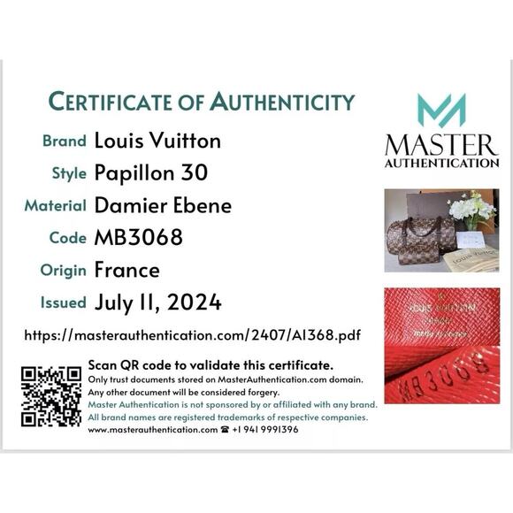 Louis Vuitton Papillon Damier Ebene Purse with Pouch MB3068 - Picture 2 of 16